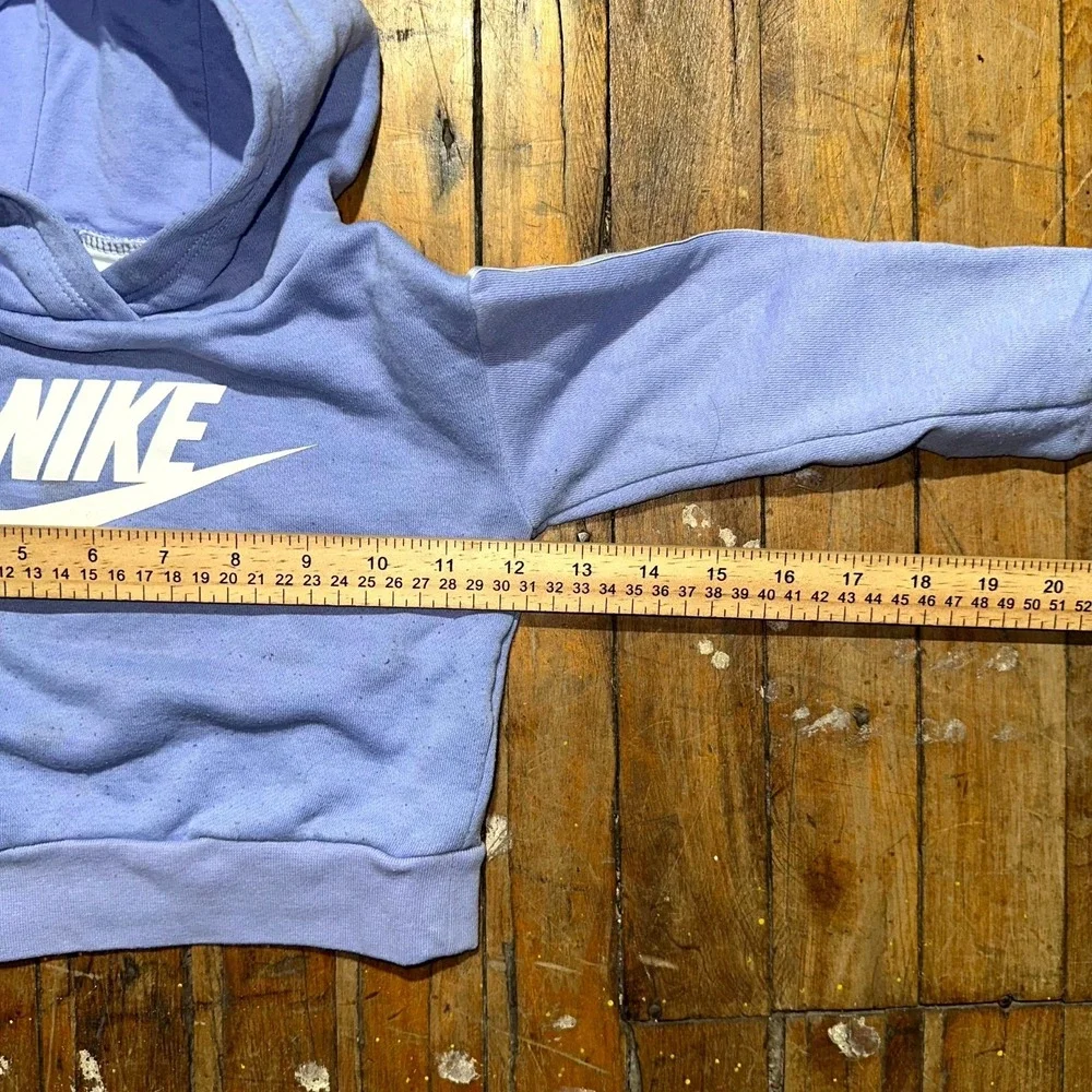 Nike Hoodie Kids 2T Blue Fleece Swoosh Logo Long Sleeve Kangaroo Pocket Pullover